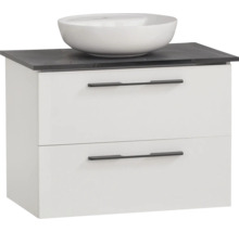 Skrinka pod umývadlo s umývadlom na dosku a dvoma zásuvkami