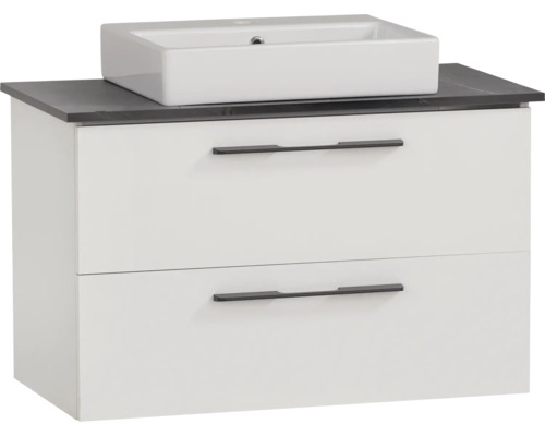Skrinka pod umývadlo s dvomi zásuvkami a umývadlom na dosku