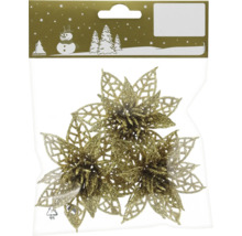 Dekoratívne zlaté vianočné hviezdy na ozdobu