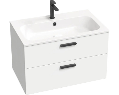 Kúpeľňová skrinka pod umývadlo RAVAK Chrome II biela vysokolesklá 800 x 500 x 490 mm X000001746