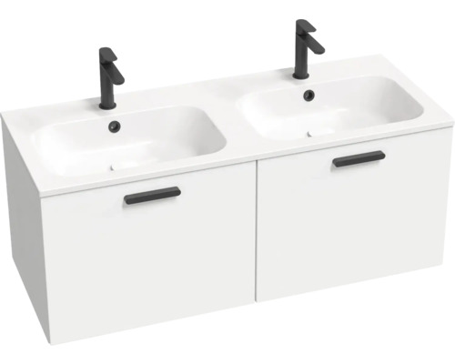 Kúpeľňová skrinka pod umývadlo RAVAK Chrome II biela vysokolesklá 1200 x 470 x 490 mm X000001747