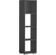 Úzky regál so štyrmi úložnými priestormi