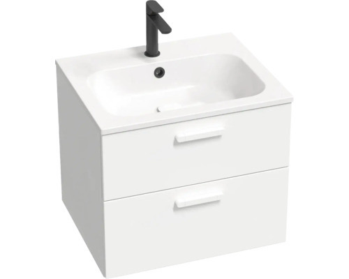 Kúpeľňová skrinka s umývadlom RAVAK Chrome II biela vysokolesklá 600 x 500 x 490 mm X000001776