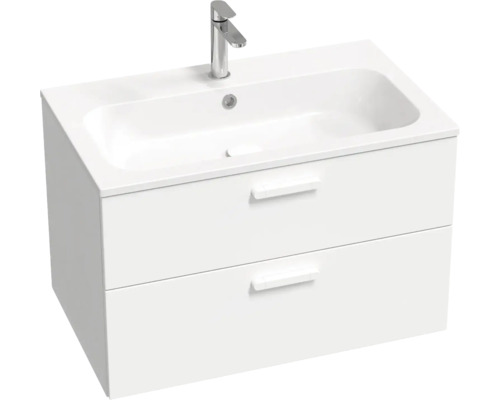Kúpeľňová skrinka s umývadlom RAVAK Chrome II biela vysokolesklá 800 x 500 x 490 mm X000001778