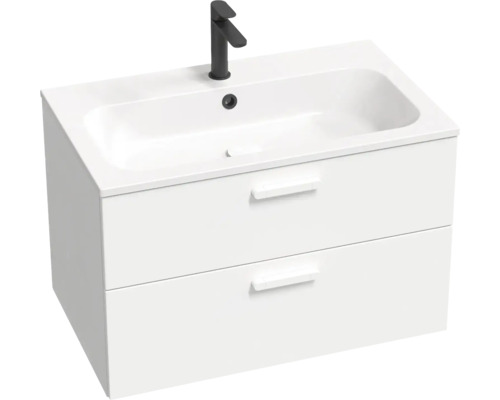 Skrinka pod umývadlo s dvoma zásuvkami a vodovodnou batériou