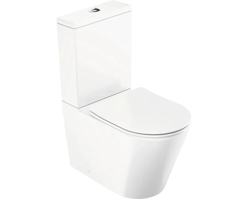 WC kombi set RAVAK Elegant bez splachovacieho kruhu biela vr. WC dosky X01872 Stojace WC z sanitárnej keramiky