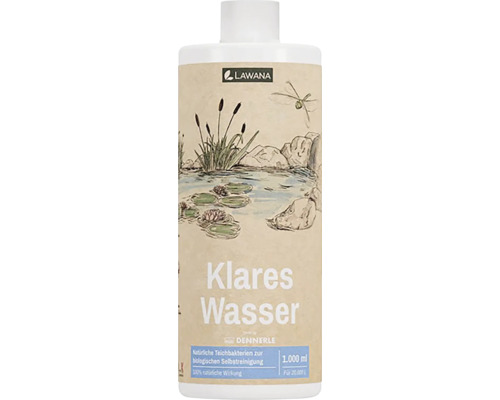 Čistiace baktérie do jazierka Lawana Klares Wasser 1000 ml Lawana Čistá voda starostlivosť o jazierko, fľaša 1000 ml