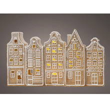 Dekoratívna lampa s niekoľkými domami v rade