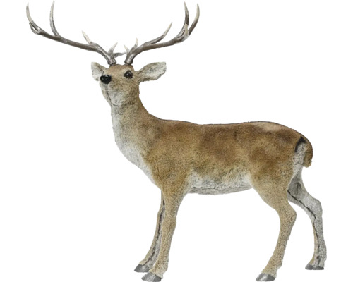 Jeleň umelá kožušina 40 x 83 x 92 cm Stojaca dekoratívna figúrka jeleňa