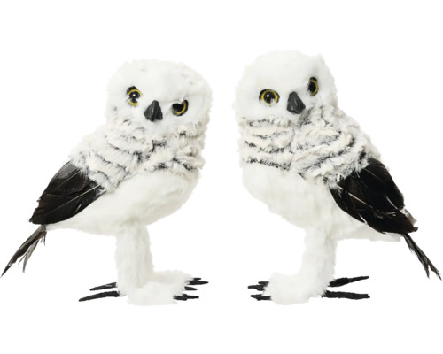 Sova Dve dekoratívne biele sovie figúrky