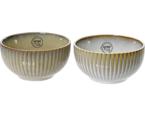 Dve keramické misky s ryhovaným vonkajškom