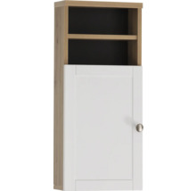 Závesná skrinka s otvorenou policou a jednými dvierkami