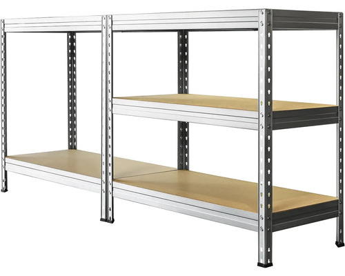 Kovový regál s dvoma úrovňami