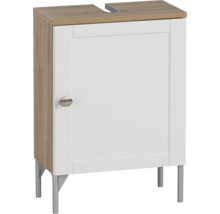 Skrinka pod umývadlo s jednými dvierkami a kovovými nohami