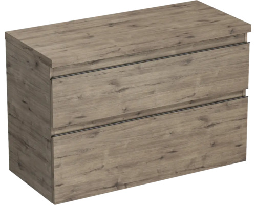Skrinka pod umývadlo Jungborn TRENTA dub wellington 96,7 x 64,6 x 44,5 cm Skrinka pod umývadlo s dvomi zásuvkami