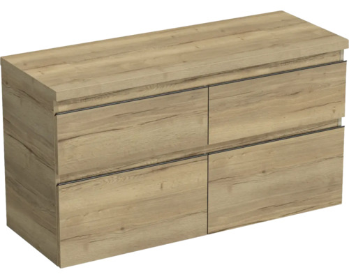 Skrinka pod umývadlo Jungborn TRENTA dub halifax prírodný 116,7 x 64,6 x 44,5 cm Skrinka pod umývadlo so štyrmi zásuvkami