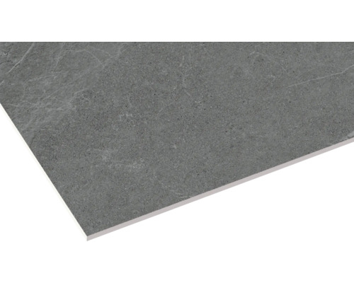 Sivá keramická dlaždica s mramorovým vzhľadom.