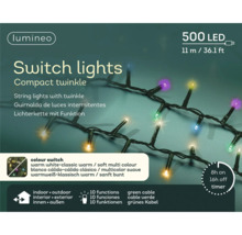 Svetelná reťaz s 500 LED, dĺžka 11 metrov, s funkciou časovača pre vnútorné aj vonkajšie použitie