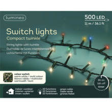 LED svetelná reťaz s 500 LED, dĺžka 11 metrov, s časovačom a rôznymi funkciami pre vnútorné aj vonkajšie použitie