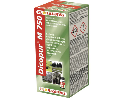Postrek na burinu herbicíd Dicopur M 750 Floraservis 250 ml Balenie herbicídu Dicopur M 750 od spoločnosti Floraservis na ničenie buriny