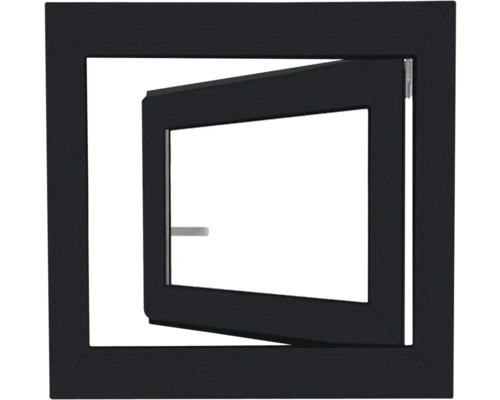 Plastové okno OS1 z vonkajšej strany antracitová sivá RAL 7016 vo vnútri biela 60x60 Ľ