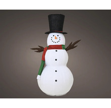 Dekoratívny snehuliak s klobúkom a šálom na vonkajšie použitie