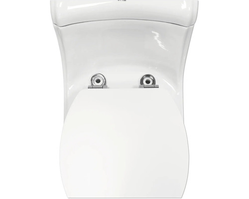 Detail toalety s namontovanou záchodovou doskou