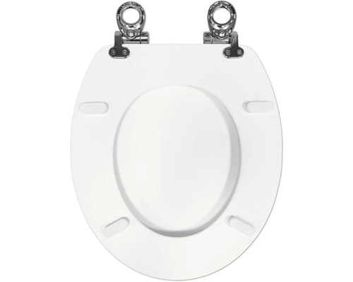 WC sedadlo s kovovými pántmi, pohľad zhora