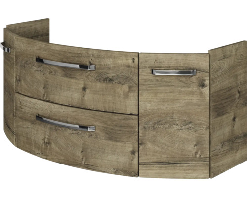 Kúpeľňová skrinka pod umývadlo Jungborn VENTITRE dub ribbeck 116,3 x 49,2 x 46 cm Skrinka pod umývadlo z dreva s dvomi zásuvkami a úchytkami