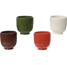 Štyri ryhované keramické kvetináče