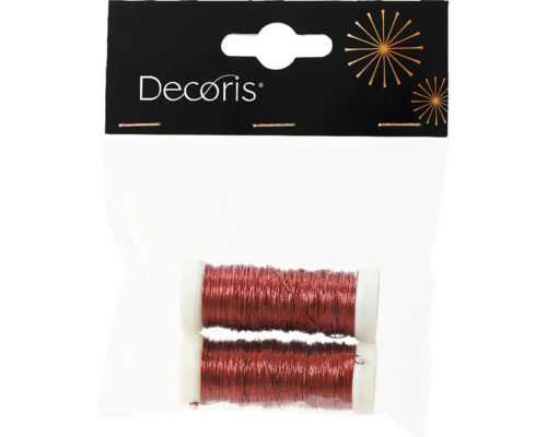 Viazací drôt Ø0,03 x 6000 cm 2 ks červený Decoris drôt na tvorenie, dve rolky