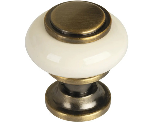 Úchytka na nábytok Alta Ø 31 mm, porcelán bronz, 4 ks Nábytkový gombík z keramiky a kovu