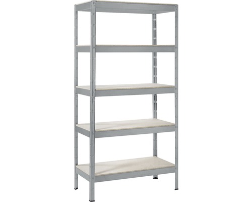 Kovový regál Schulte R7102-05-09 1800x900x450 mm, 5 políc, nosnosť 1000 kg, granit Regál s piatimi policami
