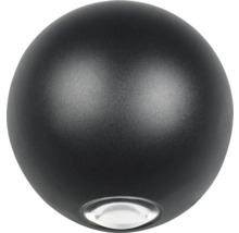 Čierne guľové vonkajšie nástenné svietidlo