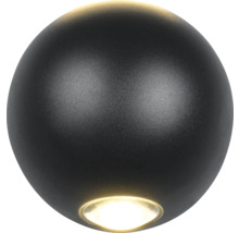 Guľaté čierne nástenné svietidlo pre vnútorné použitie