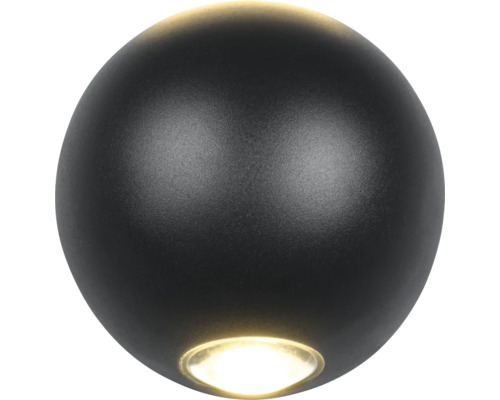 Guľaté čierne nástenné svietidlo pre vnútorné použitie