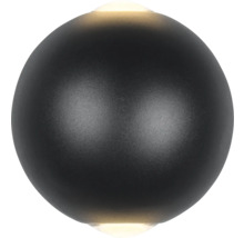 Čierne guľové vonkajšie nástenné svietidlo