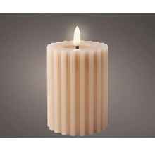 Dekoratívna LED sviečka s rebrovaným povrchom a simulovaným plameňom