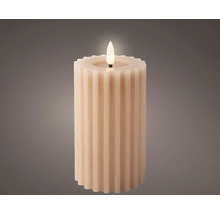 Dekoratívna LED sviečka z pravého vosku s vrúbkovaným vzorom