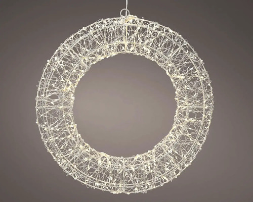 Svetelný veniec vnútorné použitie Ø 38 cm 500 LED, teplé biele svetlo Dekoratívny svetelný veniec na zavesenie