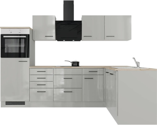 Kuchynská linka so vstavanou rúrou, digestorom, drezom a skrinkami