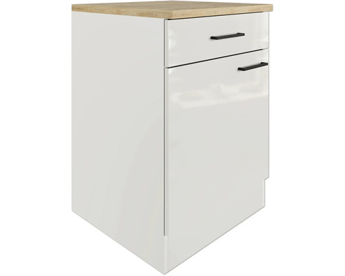 Kuchynská spodná skrinka s dvomi zásuvkami a drevenou doskou