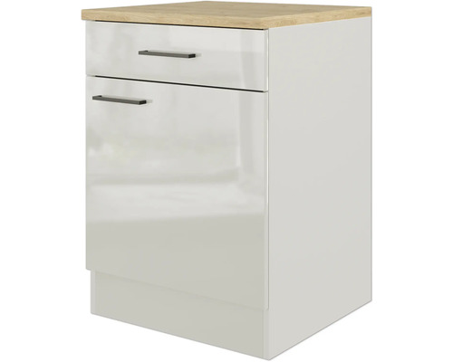 Spodná skrinka s dvomi zásuvkami a drevenou doskou