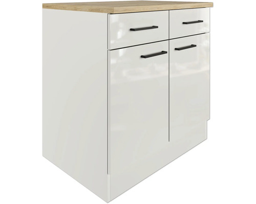 Kuchynský ostrovček s dvomi zásuvkami, dvomi dvierkami a pracovnou doskou