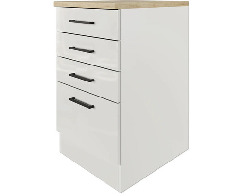 Spodná skrinka so štyrmi zásuvkami a pracovnou doskou