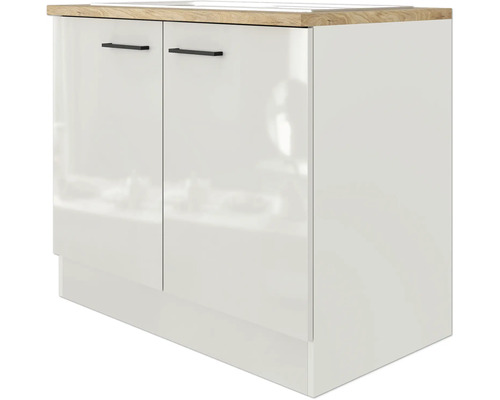 Spodná skrinka s dvomi dvierkami a drevenou pracovnou doskou