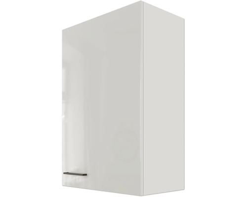 Biela závesná skrinka do kuchyne s úchytkou