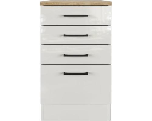 Komoda so štyrmi zásuvkami a drevenou doskou