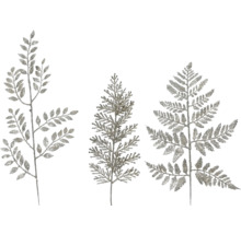 Tri dekoratívne vetvy s listovým vzorom