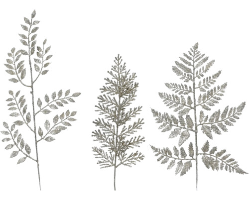 Tri dekoratívne vetvy s listovým vzorom